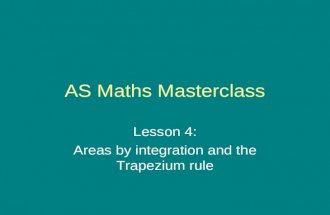 AS Maths Masterclass Lesson 4: Areas by integration and the Trapezium rule.