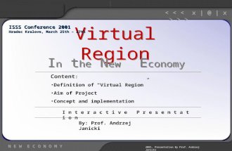 Virtual Region I n t he N ew E conomy I n t e r a c t i v e P r e s e n t a t i o n By: Prof. Andrzej Janicki N E W E C O N O M Y 2001, Presentation By.