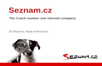 Jiří Materna, Head of Research The Czech number one Internet company Seznam.cz.
