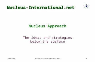 04/2008Nucleus-International.net1 Nucleus Approach The ideas and strategies below the surface Nucleus-International.net.