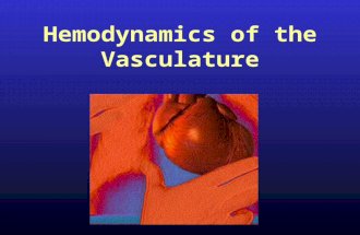 Hemodynamics of the Vasculature. OBJECTIVES: Distribution of blood volume, flow, pressure, vessel resistance throughout the circulatory system. Discuss.