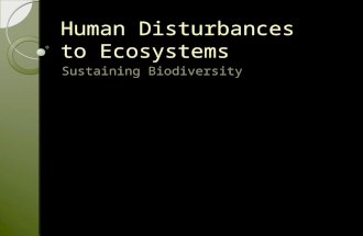 Human Disturbances to Ecosystems Sustaining Biodiversity.