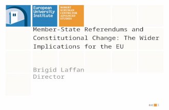 Member-State Referendums and Constitutional Change: The Wider Implications for the EU Brigid Laffan Director 1.