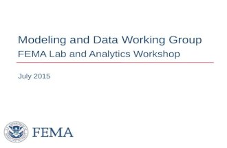 July 2015 Modeling and Data Working Group FEMA Lab and Analytics Workshop.