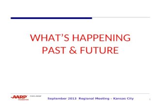 WHAT’S HAPPENING PAST & FUTURE September 2013 Regional Meeting – Kansas City 1.