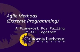 Agile Methods (Extreme Programming) A Framework For Pulling It All Together.