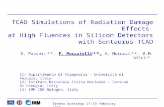 Trento workshop 17-19 february 2015 TCAD Simulations of Radiation Damage Effects at High Fluences in Silicon Detectors with Sentaurus TCAD D. Passeri (1,2),