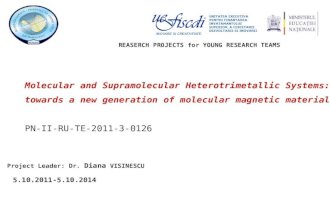 REASERCH PROJECTS for YOUNG RESEARCH TEAMS Molecular and Supramolecular Heterotrimetallic Systems: towards a new generation of molecular magnetic materials.