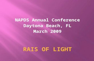 NAPDS Annual Conference Daytona Beach, FL March 2009.