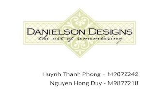 Huynh Thanh Phong – M987Z242 Nguyen Hong Duy - M987Z218.