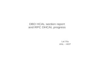 DBD HCAL section report and RPC DHCAL progress Lei Xia ANL - HEP.