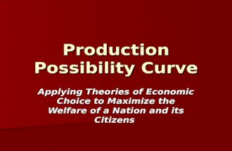 Production Possibility Curve Applying Theories of Economic Choice to Maximize the Welfare of a Nation and its Citizens.