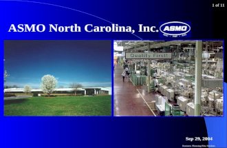 1 of 11 ASMO North Carolina, Inc. Business Planning/Rita Madsen Sep 29, 2004.