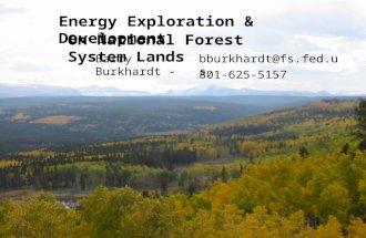 Energy Exploration & Development On National Forest System Lands Barry Burkhardt -bburkhardt@fs.fed.us 801-625-5157.