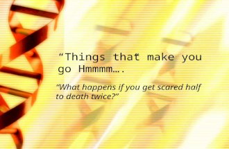 “Things that make you go Hmmmm….” “What happens if you get scared half to death twice?”