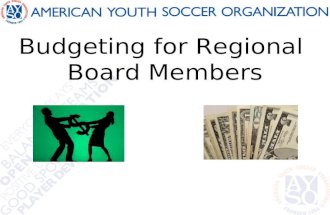 Budgeting for Regional Board Members. Course Goals/Objectives Review elements of the annual budget. Develop a budgeting process. Understand variable vs.