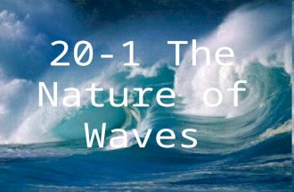 20-1 The Nature of Waves. What is a wave? Waves are disturbances that transmit energy through matter or empty space –Discuss with a neighbor the different.