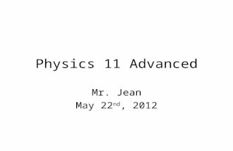 Physics 11 Advanced Mr. Jean May 22 nd, 2012. The plan: Video clip of the day Science Fair Questions Speed of sound Lab Physics of surfing E = mc 2 Reflection.