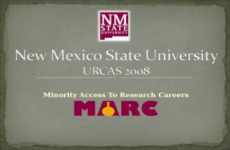 Minority Access To Research Careers. By, Nicholas G. Beltran beltrann@nmsu.edu Mentor: Dr. Antonio S. Lara alara@nmsu.edu Department of Chemistry and.