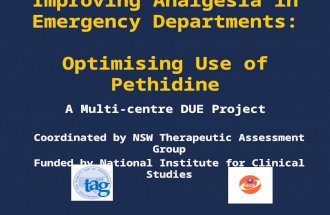 Improving Analgesia in Emergency Departments: Optimising Use of Pethidine A Multi-centre DUE Project Coordinated by NSW Therapeutic Assessment Group Funded.