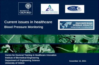 Centre for Doctoral Training in Healthcare Innovation Institute of Biomedical Engineering Department of Engineering Science University of Oxford Current.