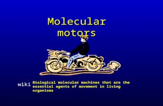 Molecular motors Biological molecular machines that are the essential agents of movement in living organisms wiki.