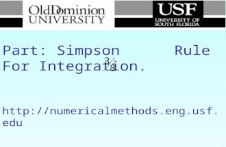 Numerical Methods Part: Simpson Rule For Integration. .