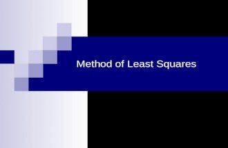 Method of Least Squares. Least Squares Method of Least Squares:  Deterministic approach The inputs u(1), u(2),..., u(N) are applied to the system The.