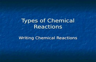 Types of Chemical Reactions Writing Chemical Reactions.