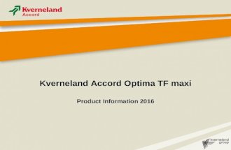 Kverneland Accord Optima TF maxi Product Information 2016.