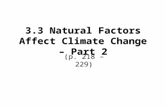3.3 Natural Factors Affect Climate Change – Part 2 (p. 218 – 229)