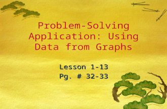 Problem-Solving Application: Using Data from Graphs Lesson 1-13 Pg. # 32-33.