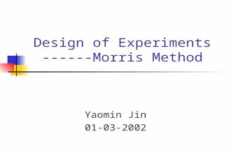 Yaomin Jin 01-03-2002 Design of Experiments ------Morris Method.