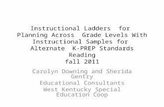 Instructional Ladders for Planning Across Grade Levels With Instructional Samples for Alternate K-PREP Standards Reading fall 2011 Carolyn Downing and.
