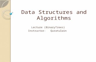 Data Structures and Algorithms Lecture (BinaryTrees) Instructor: Quratulain.