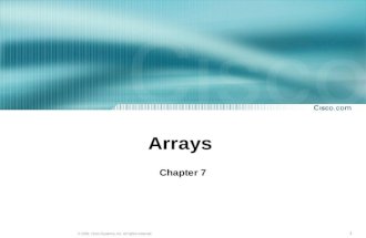 1 © 2002, Cisco Systems, Inc. All rights reserved. Arrays Chapter 7.