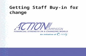 Getting Staff Buy-in for change. 1.Select an Aim that is important to the CEO No CEO buy-in; no staff buy-in Connect organization’s strategic goals.