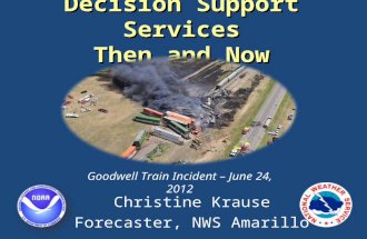 Decision Support Services Then and Now Christine Krause Forecaster, NWS Amarillo Goodwell Train Incident – June 24, 2012.