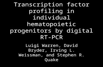Transcription factor profiling in individual hematopoietic progenitors by digital RT-PCR Luigi Warren, David Bryder, Irving L. Weissman, and Stephen R.