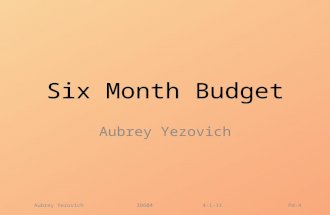 Six Month Budget Aubrey Yezovich Aubrey Yezovich 38604 4-1-11 Pd-4.