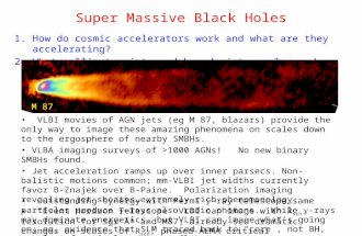 Super Massive Black Holes Outstanding synergy with Fermi  -ray telescope…same particles produce  -rays also radio photons. While  -rays may dominate.