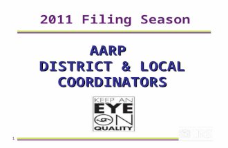 1 2011 Filing Season AARP DISTRICT & LOCAL COORDINATORS Rev 10-2010.