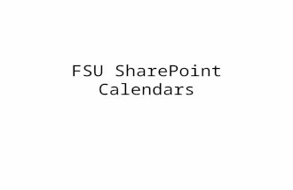 FSU SharePoint Calendars. Our Criteria Where do the events come from? On Page Editing iCal Subscriptions Outlook Integration Workflows and Business Rules.