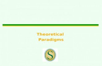 1 Theoretical Paradigms. 2 Theoretical Orientation  Also called paradigms and approaches  A paradigm is a “loose collection of logically related assumptions,