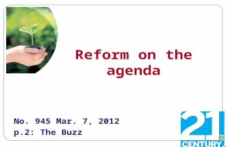Reform on the agenda No. 945 Mar. 7, 2012 p.2: The Buzz.