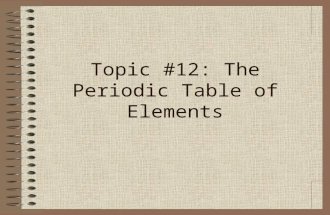 Topic #12: The Periodic Table of Elements. Valence electrons - outermost electrons of an atom, which are important in determining how the atom reacts.