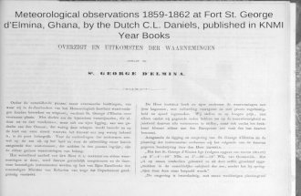 Meteorological observations 1859-1862 at Fort St. George d’Elmina, Ghana, by the Dutch C.L. Daniels, published in KNMI Year Books.