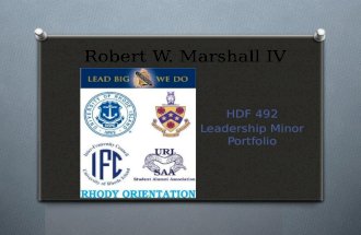 Robert W. Marshall IV HDF 492 Leadership Minor Portfolio.