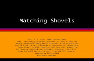 Matching Shovels ©Dr. B. C. Paul 2000 revised 2008 Note – Matching procedures depicted in these slides are widely understood among those schooled in the.
