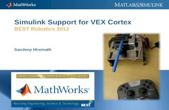1 Simulink Support for VEX Cortex BEST Robotics 2012 Sandeep Hiremath.